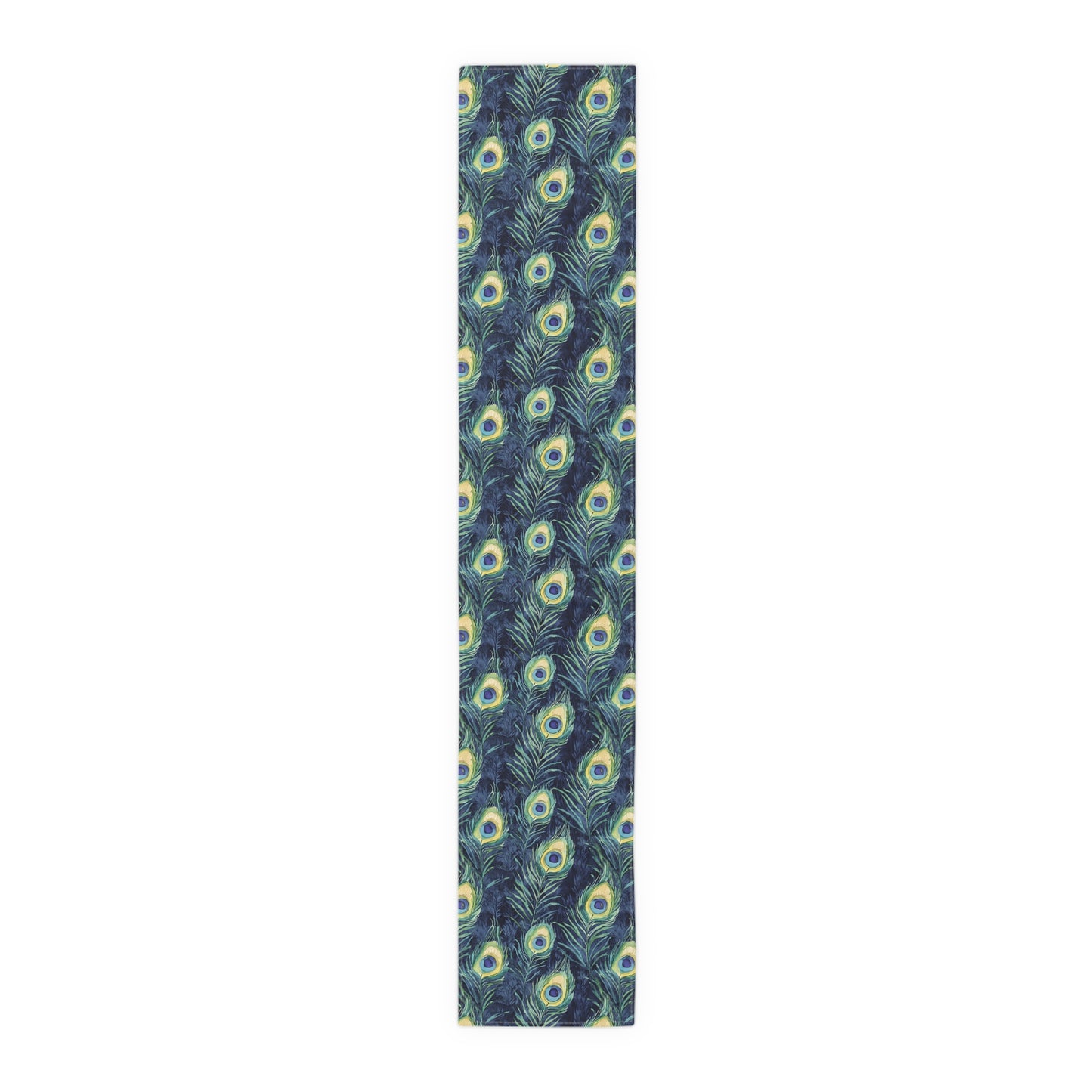 Table Runner - Elegant Peacock Feathers