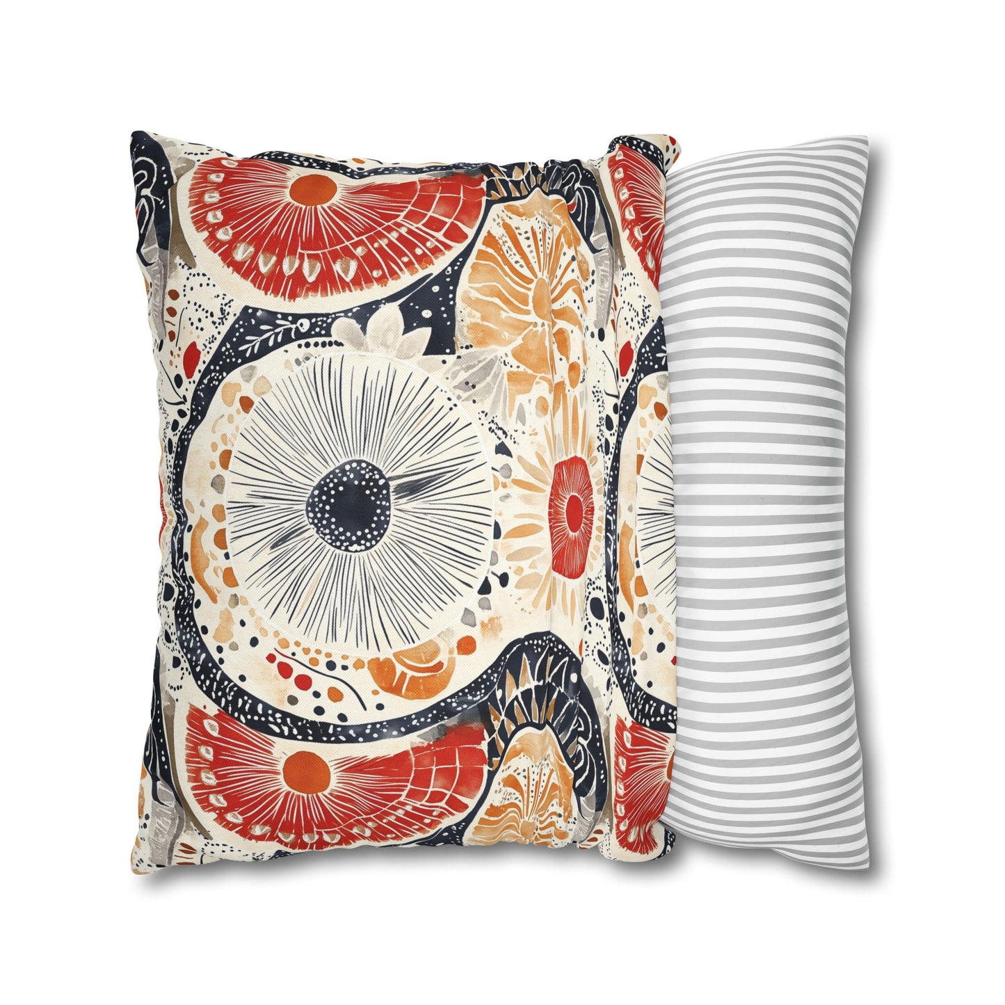 Square Pillow Cover - Boho Mandala Abstract