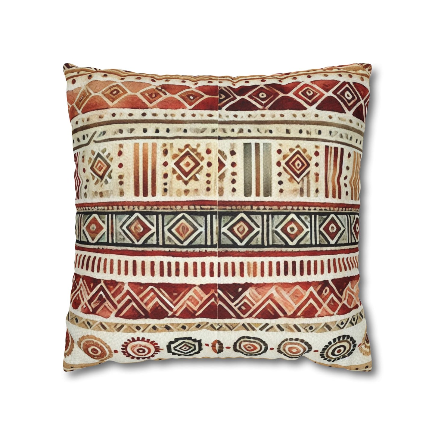 Square Pillow Cover - Bohemian Batik Tribal Pattern