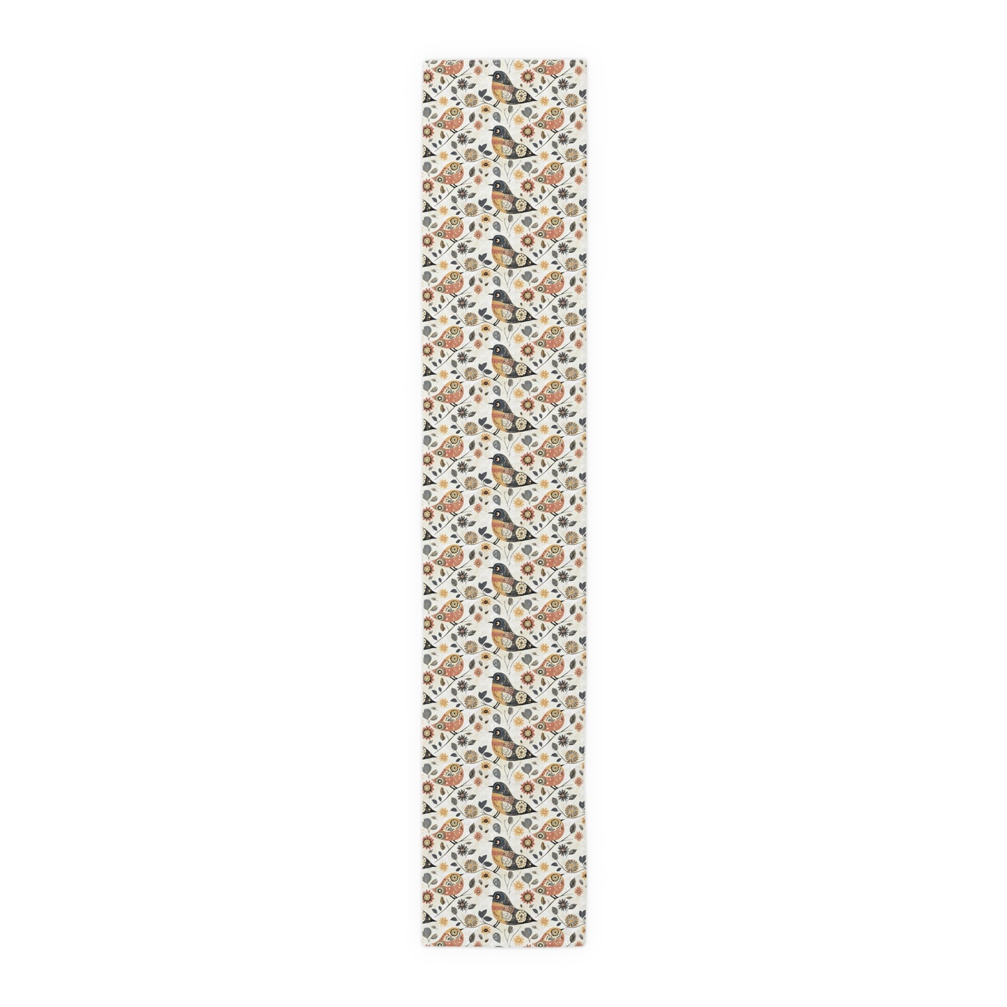 Table Runner - Whimsical Birds Floral Cotton Dining Décor
