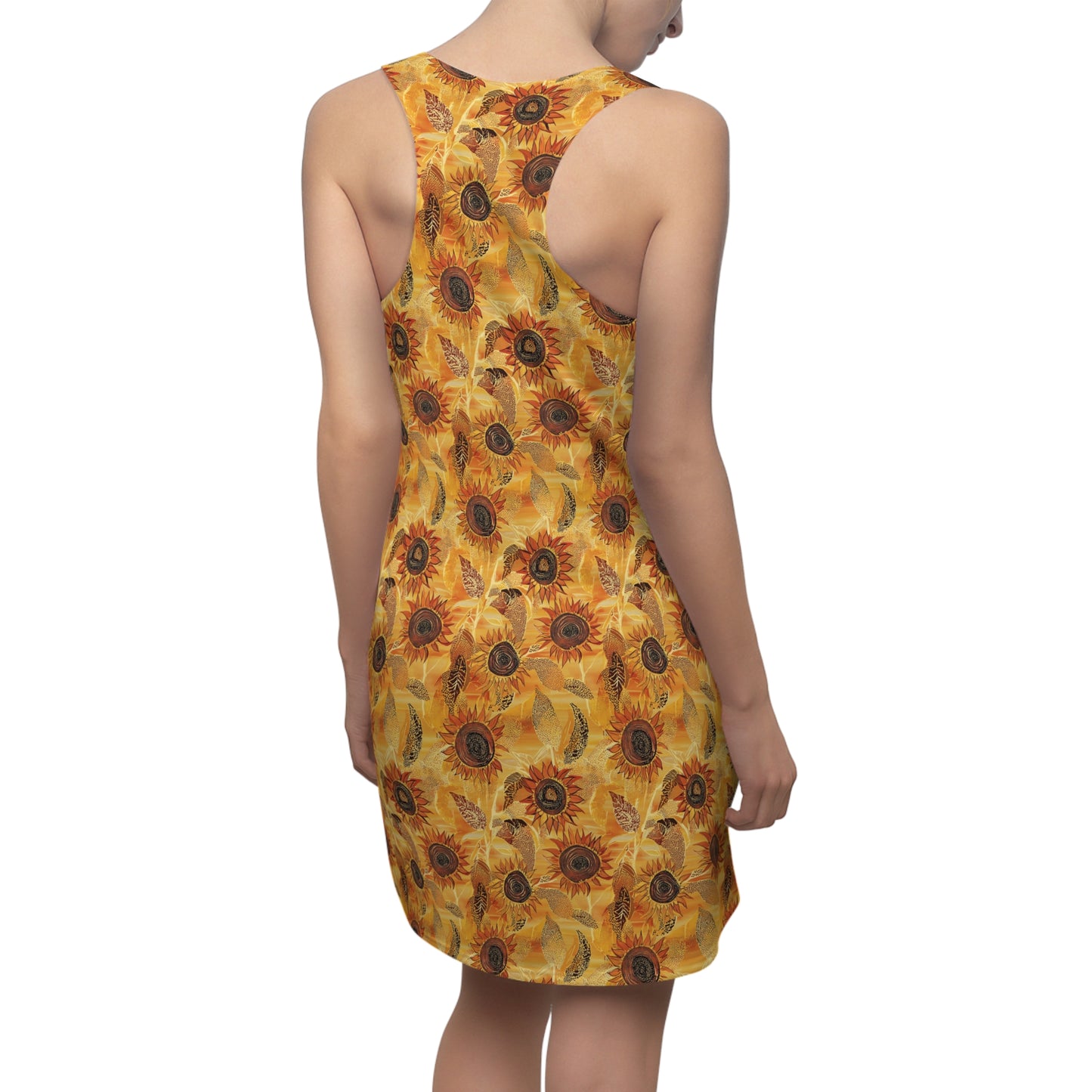 Women's Racerback Dress - A Field Of Sunflowers For Summer