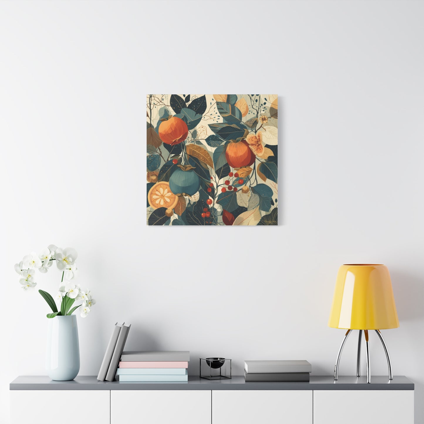 Canvas Art - Autumn Harvest Persimmons Fruit