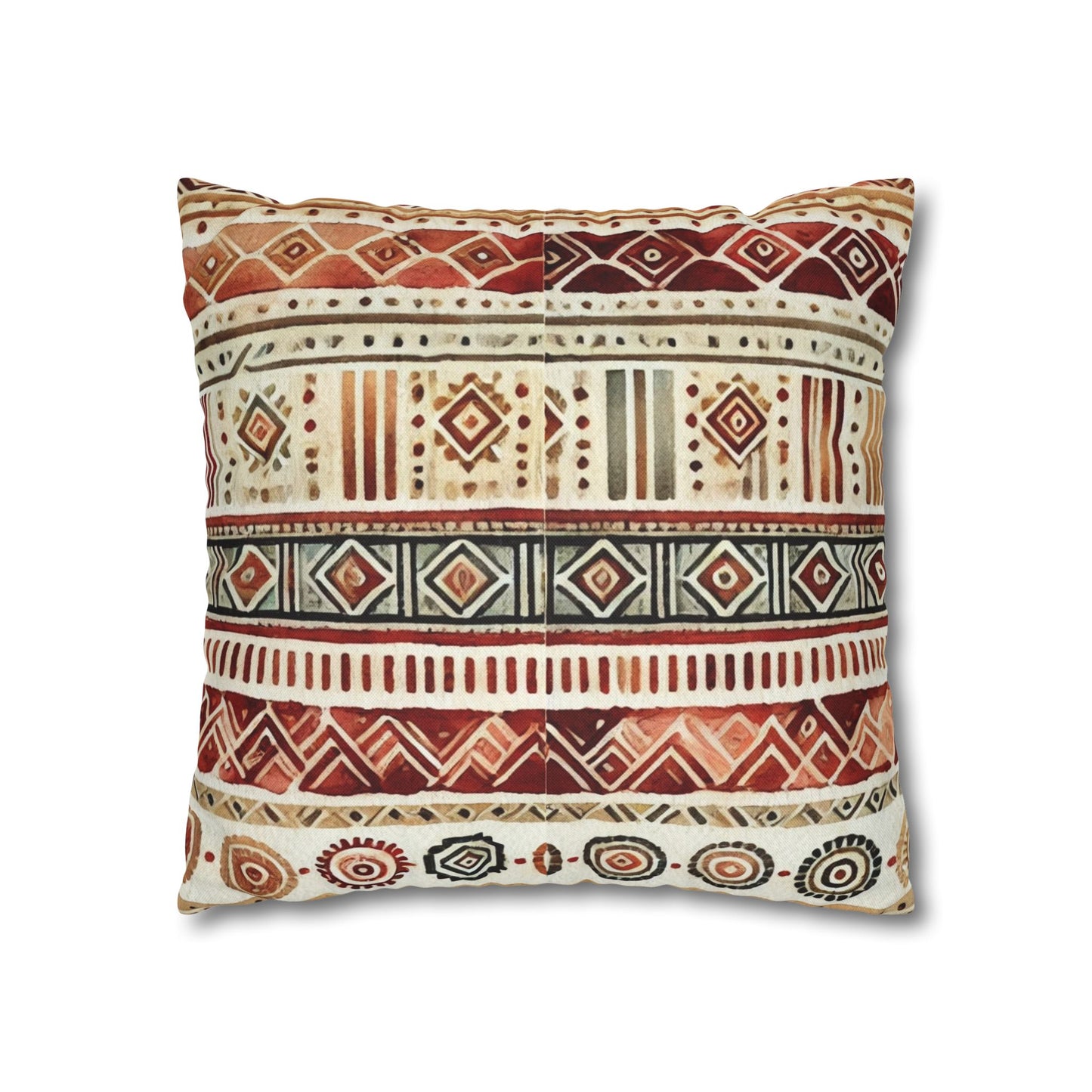 Square Pillow Cover - Bohemian Batik Tribal Pattern