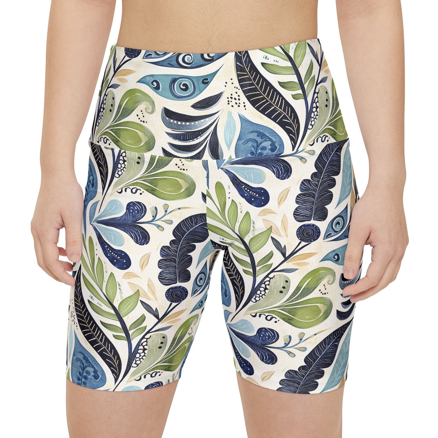 Athletic Shorts - Blue Hawaiian Floral
