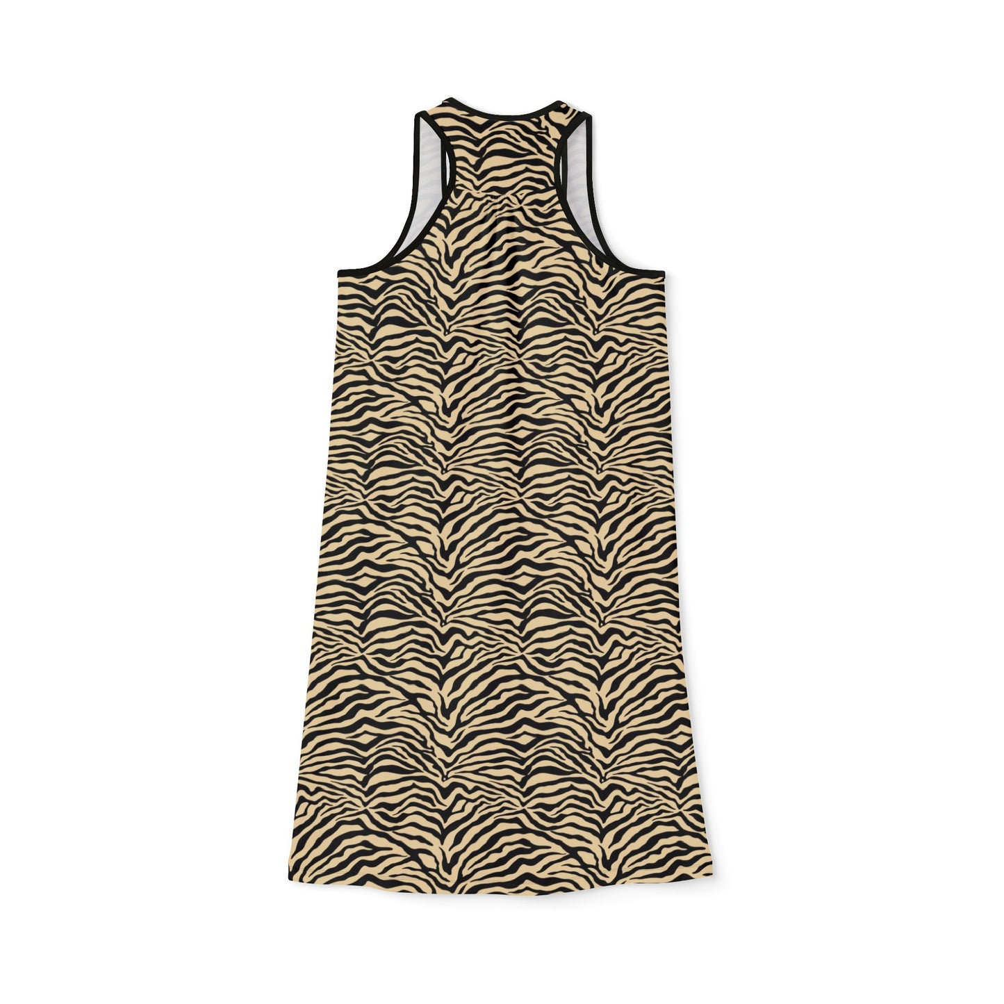 Women's Racerback Dress - Tendy Zebra Print In Tan And Black