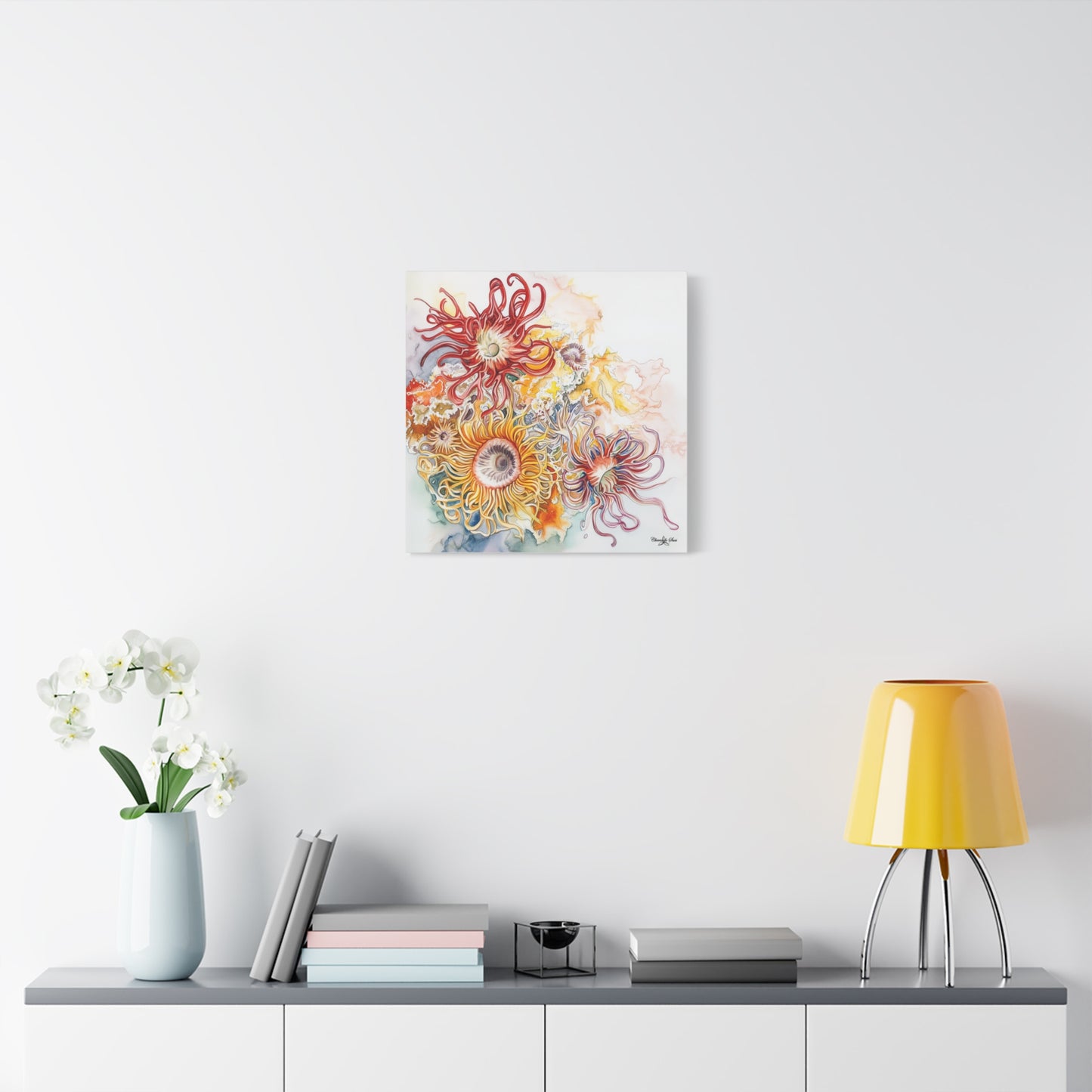 Canvas Art - Coastal Watercolor Sea Anemones