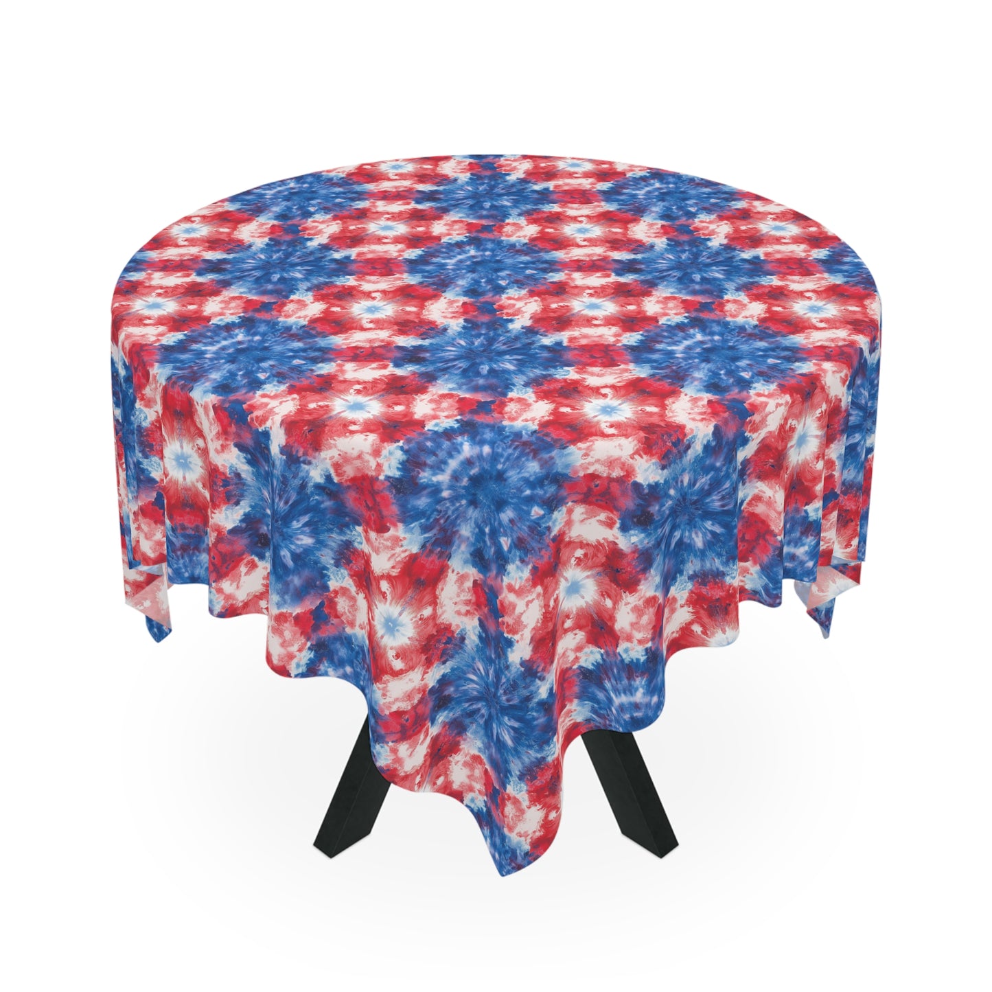 Square Tablecloth - Patriotic Red, White & Blue Tie-Dye
