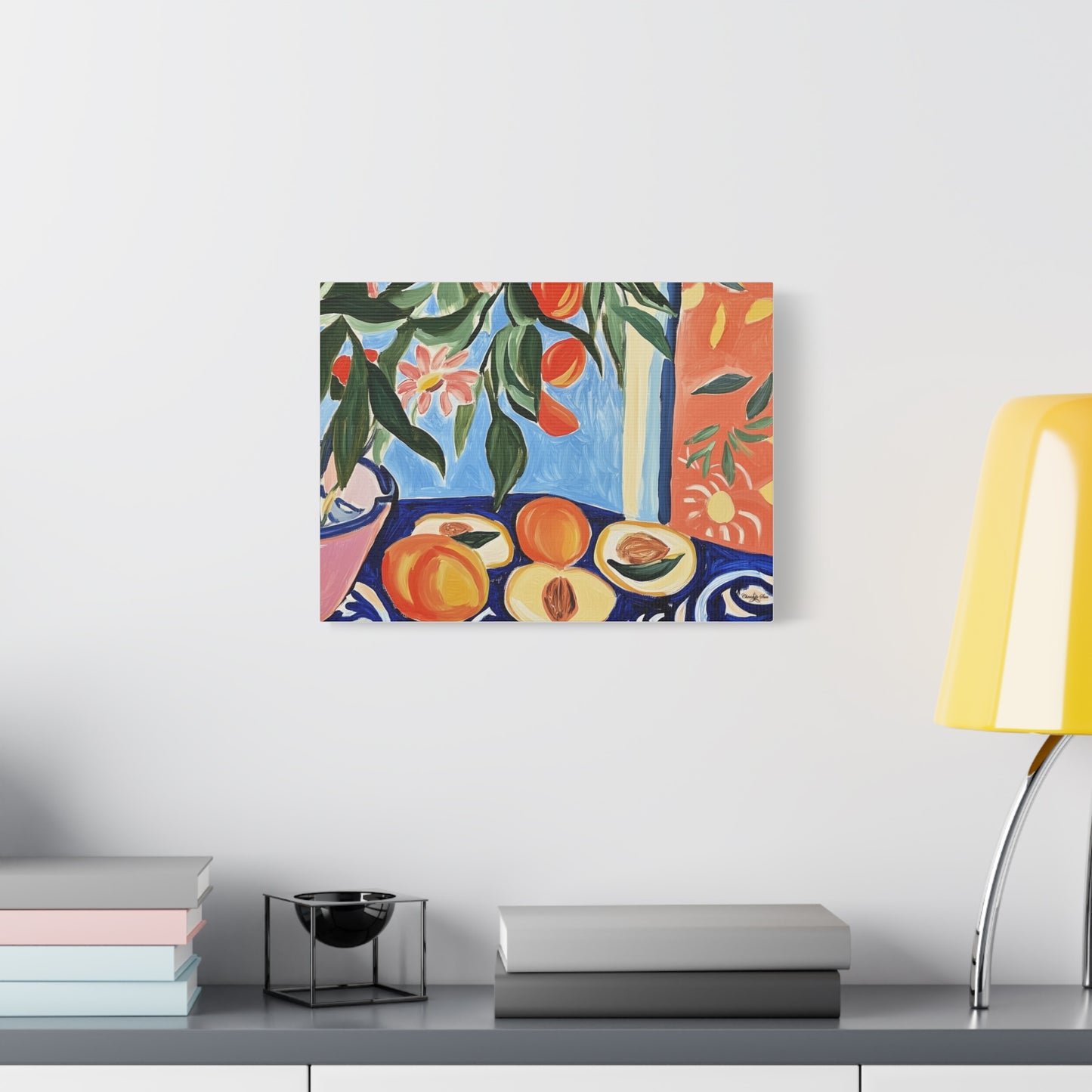 Canvas Art - Flowers And Peaches Still Life