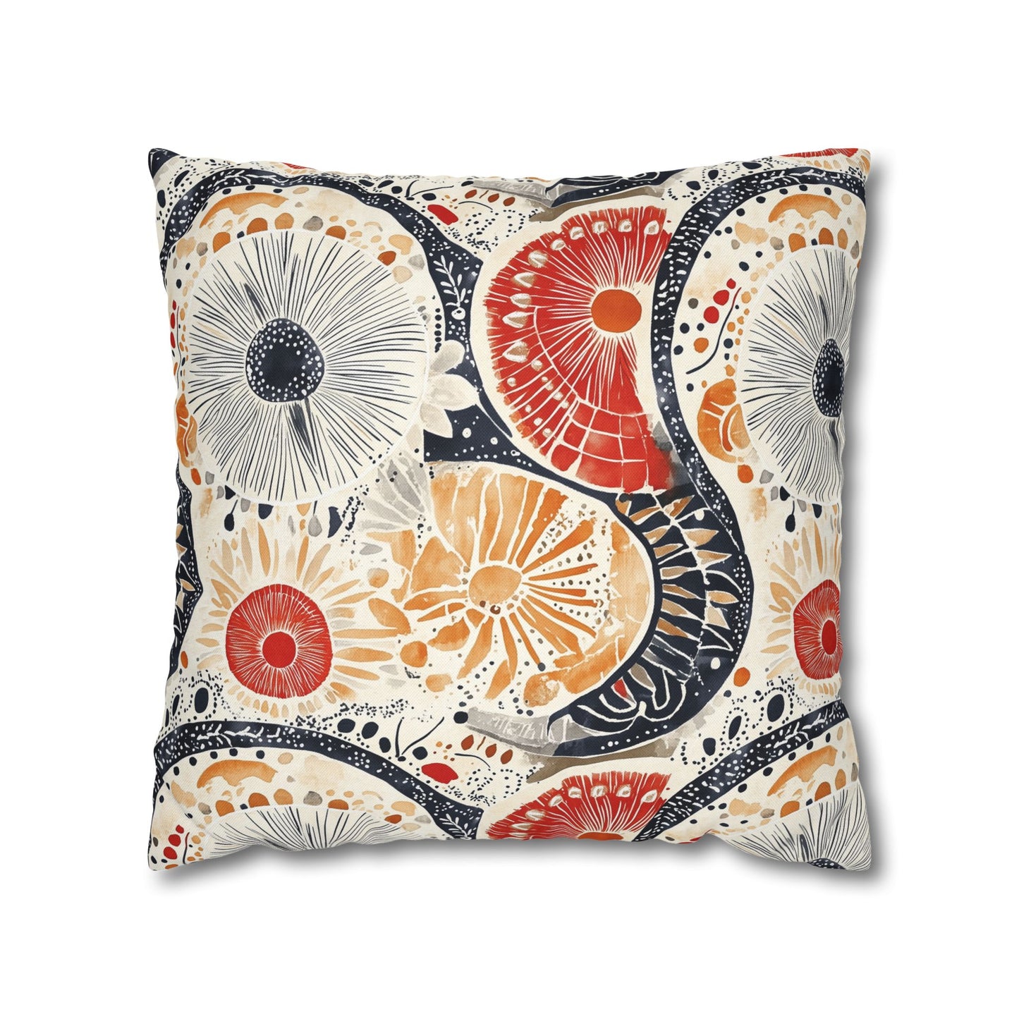 Square Pillow Cover - Boho Mandala Abstract