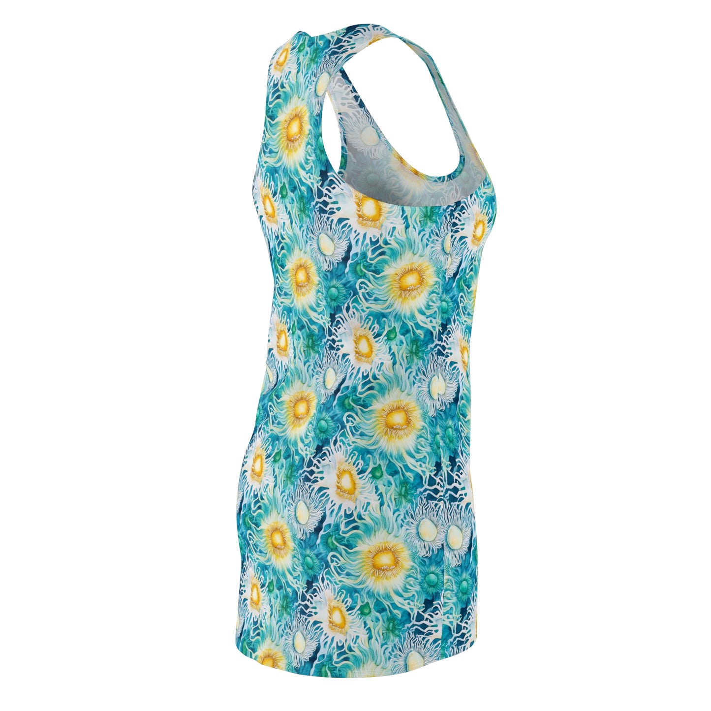 Women's Racerback Dress - Ocean Sea Anemone Floral Print