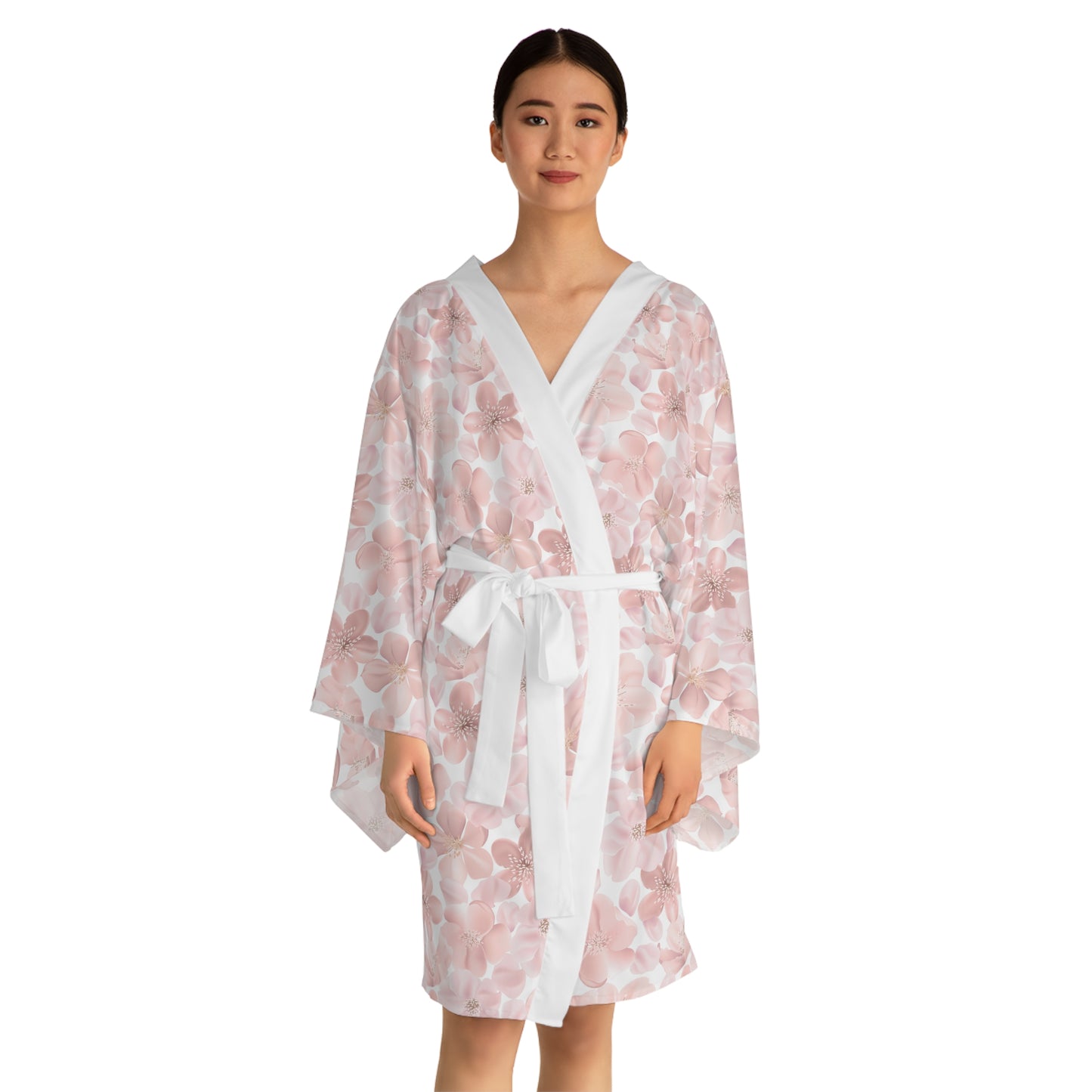 Kimono Robe - Japanese Pink Sakura Cherry Blossoms