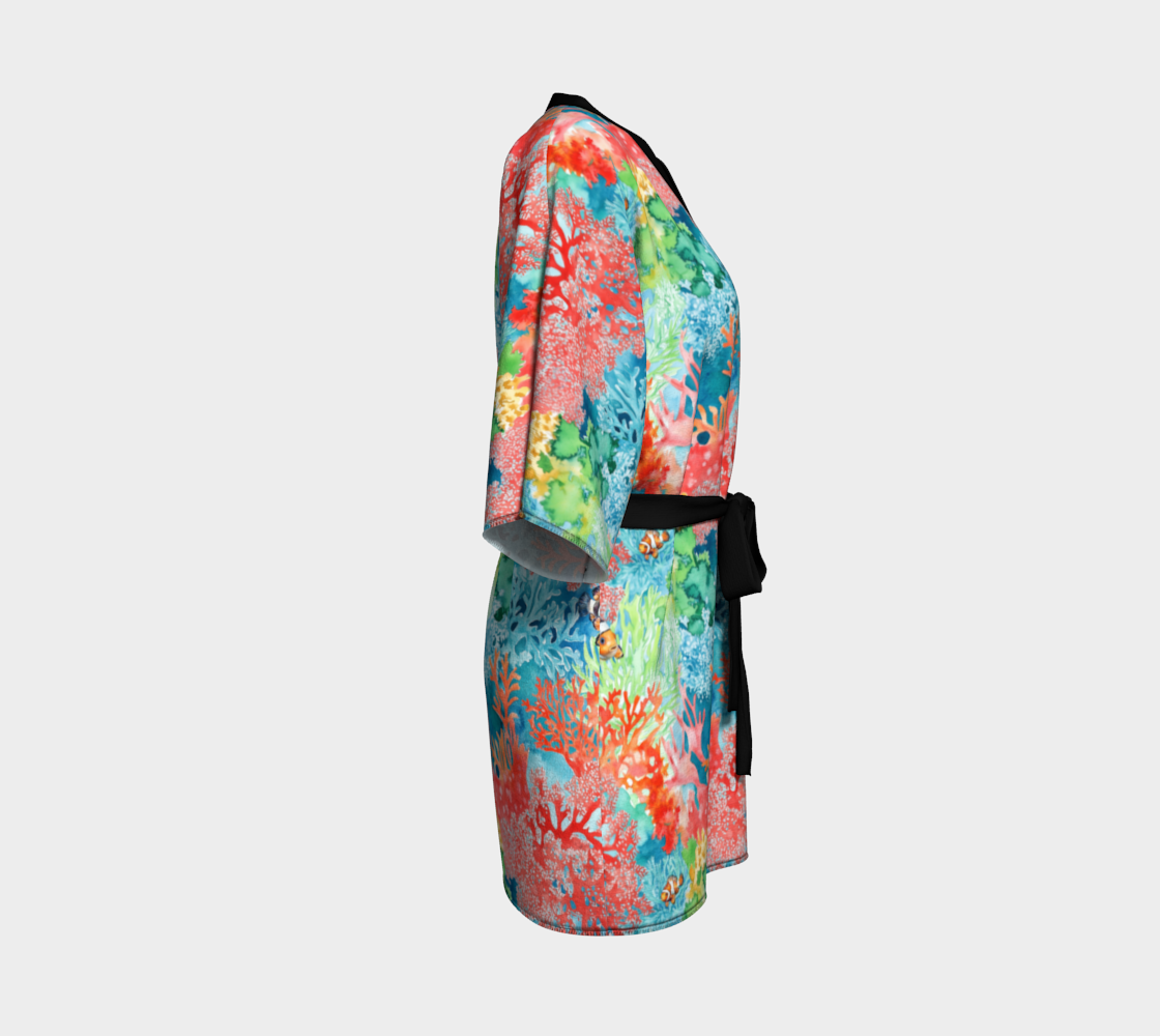 Coral Reef & Clown Fish Short Kimono