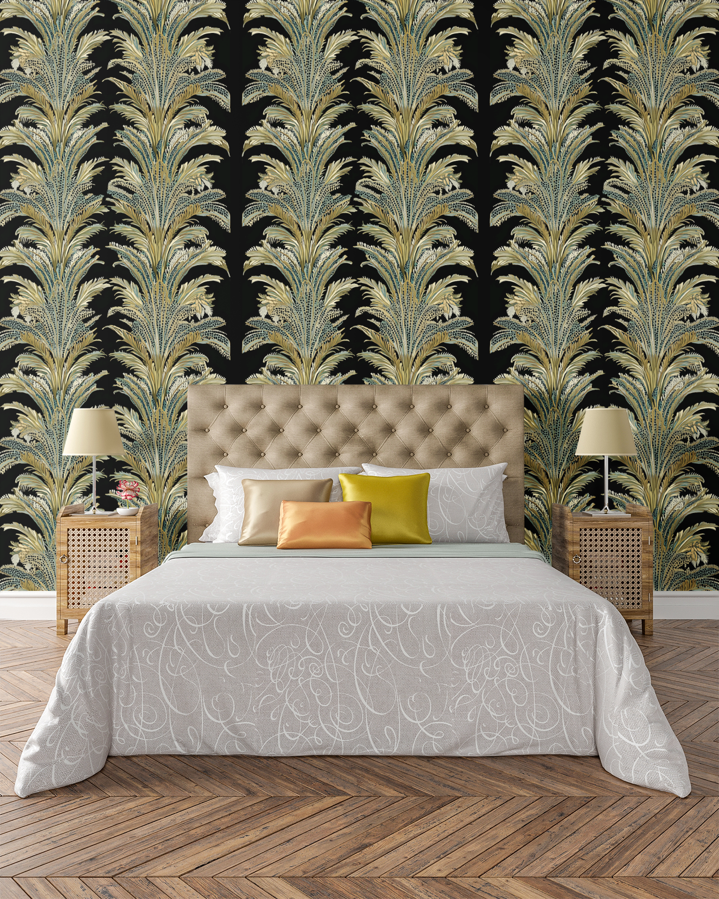 Wallpaper - Exotic Tall Feathery Palmera In Bloom