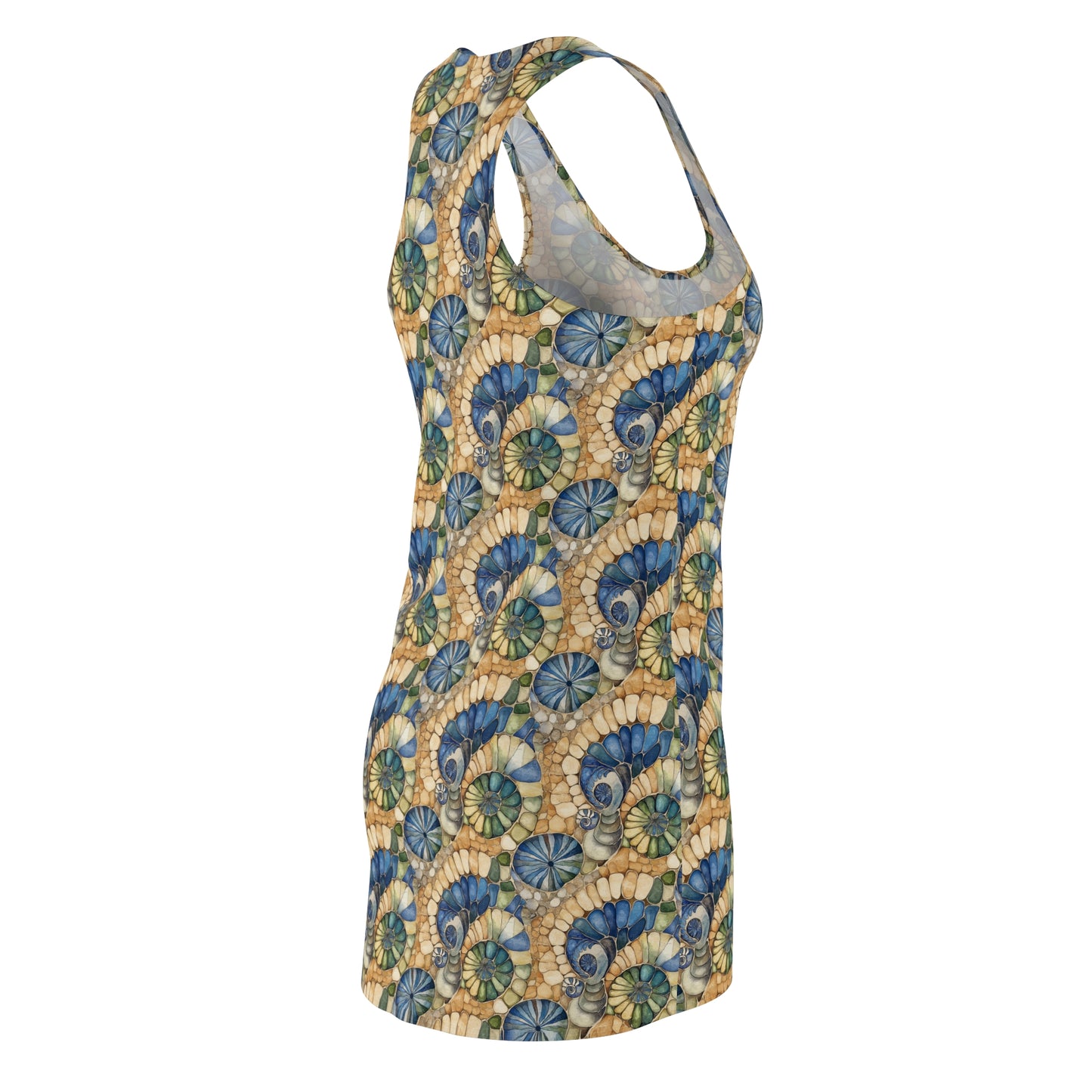 Women's Racerback Dress - With Seashell, Sea Glass and Beach Stones Mosaic