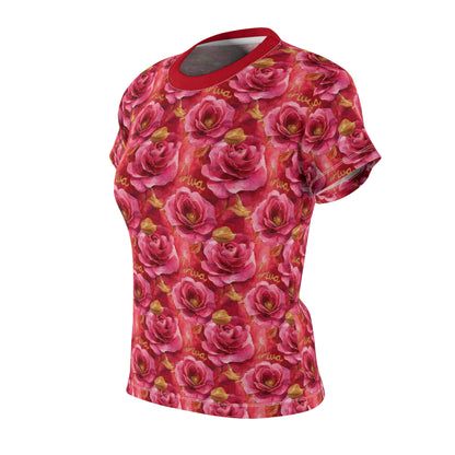 Women's Tee - Watercolor Pink and Red Roses Diva Design