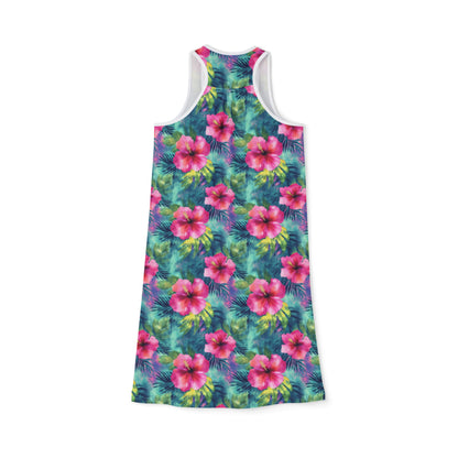 Women's Racerback Dress - Tropical Floral Summer Vibes Resort Wear