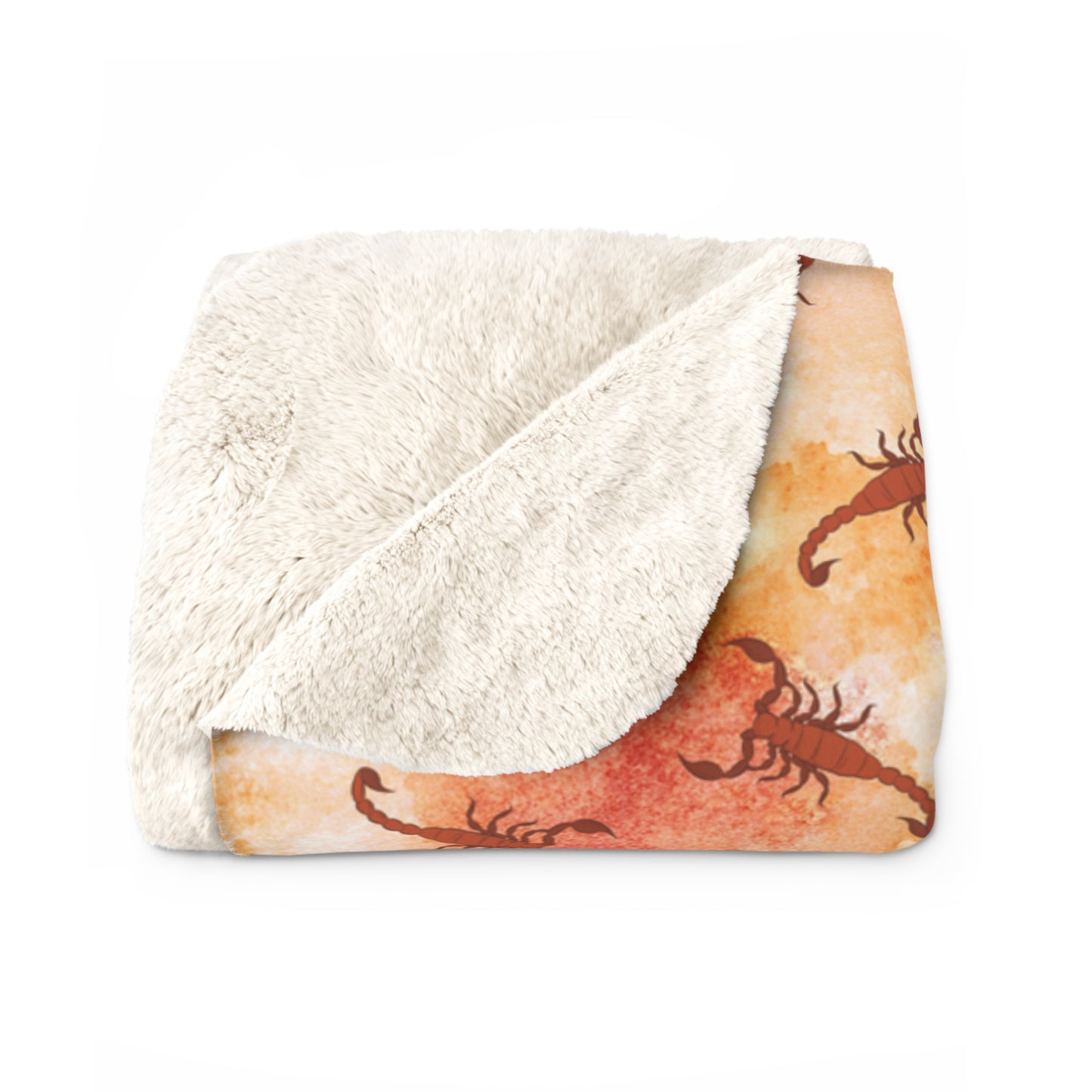 Sherpa Fleece Blanket - Southwestern Native American Desert Scorpion