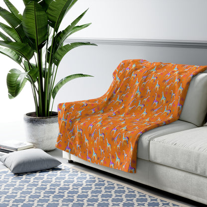 Sherpa Fleece Blanket - Giraffes And Balloons