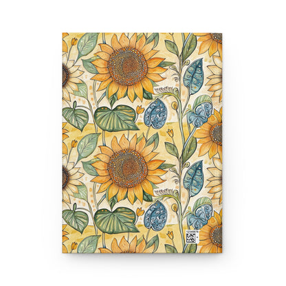 Hardcover Journal - Bright Sunflower Garden Floral Design
