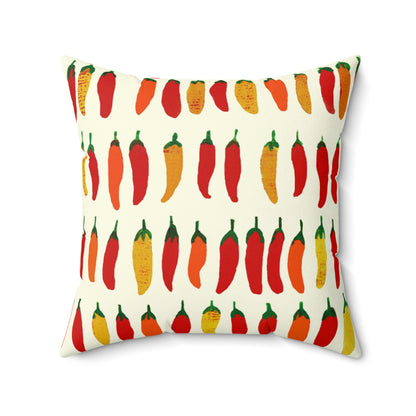 Square Pillow - Southwestern Hot Peppers In Watercolor