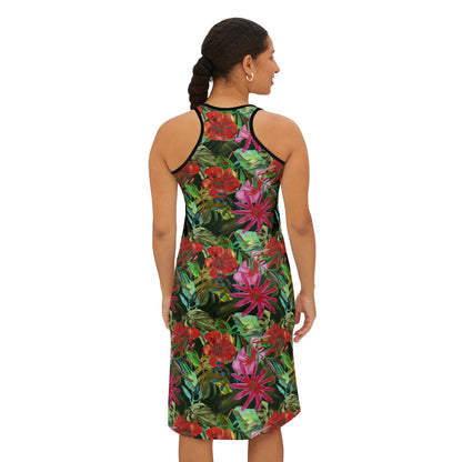 Women's Racerback Dress - Tropical Floral For Summer Outings & Vacations