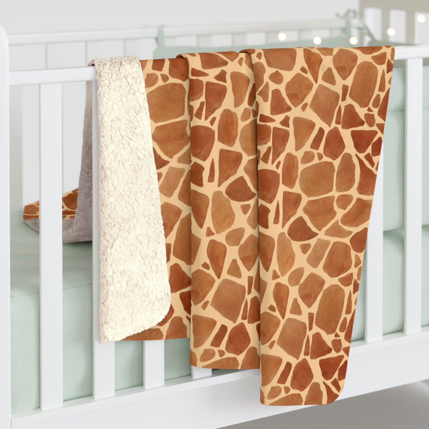 Sherpa Fleece Blanket - Giraffe Hide Animal Fur