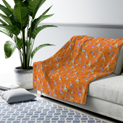 Sherpa Fleece Blanket - Giraffes And Balloons