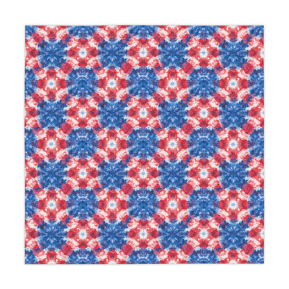 Square Tablecloth - Patriotic Tie-Dye Festive Decor for Holidays