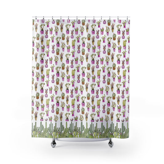 Southwestern Succulent Shower Curtain