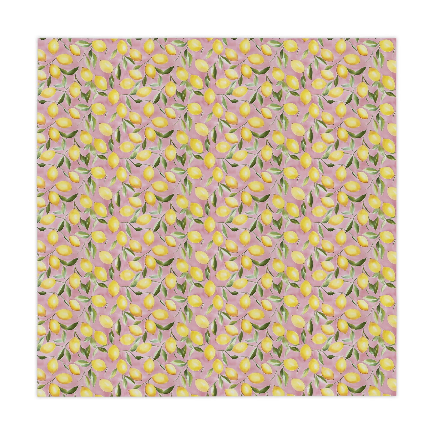 Square Tablecloth - Ripe Lemons On Pink