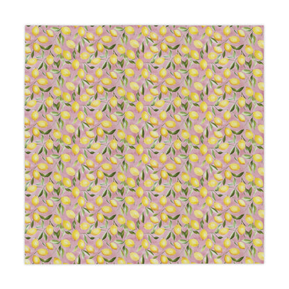 Square Tablecloth - Ripe Lemons On Pink