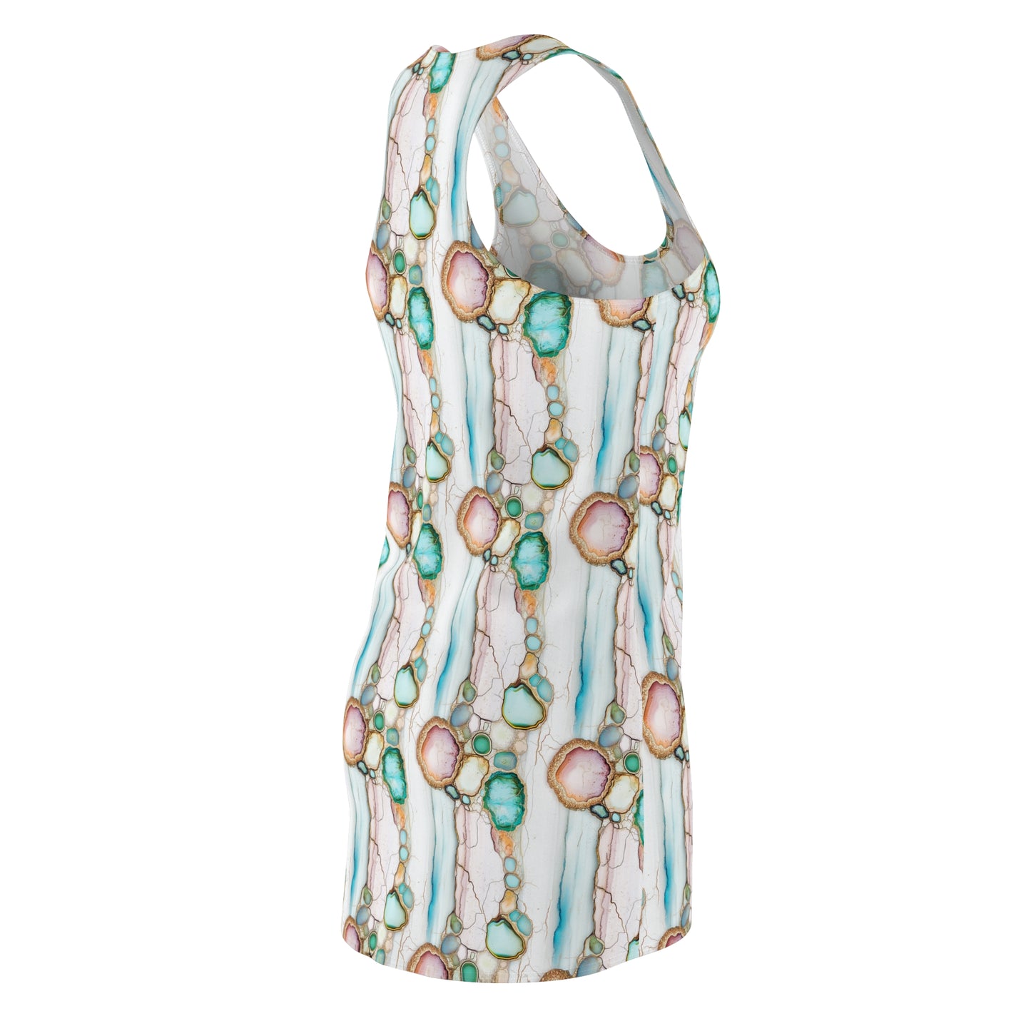 Women's Racerback Dress - Geode Gemstone Design for Summer Wear