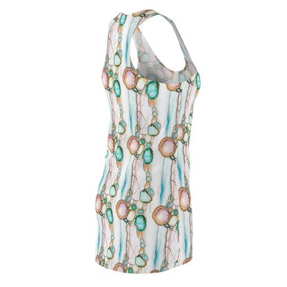 Women's Racerback Dress - Geode Gemstone Design for Summer Wear