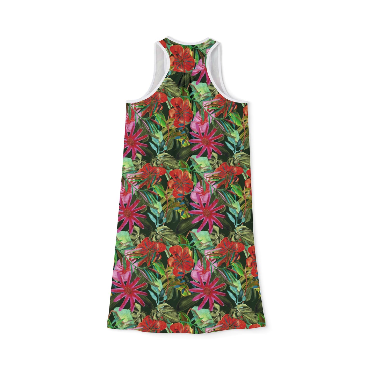 Women's Racerback Dress - Tropical Floral For Summer Outings & Vacations