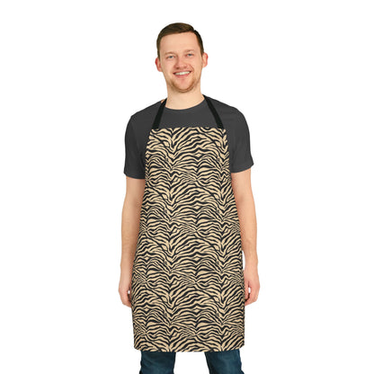 Apron - Zebra Print In Black And Tan