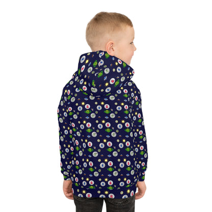 Children's Hoodie - Watercolor UFO's and Planets Space Aliens