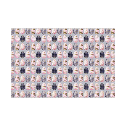 Wrapping Paper - Elegant Sophisticated Easter Eggs in Charcoal, Pink and Black for Spring Celebrations
