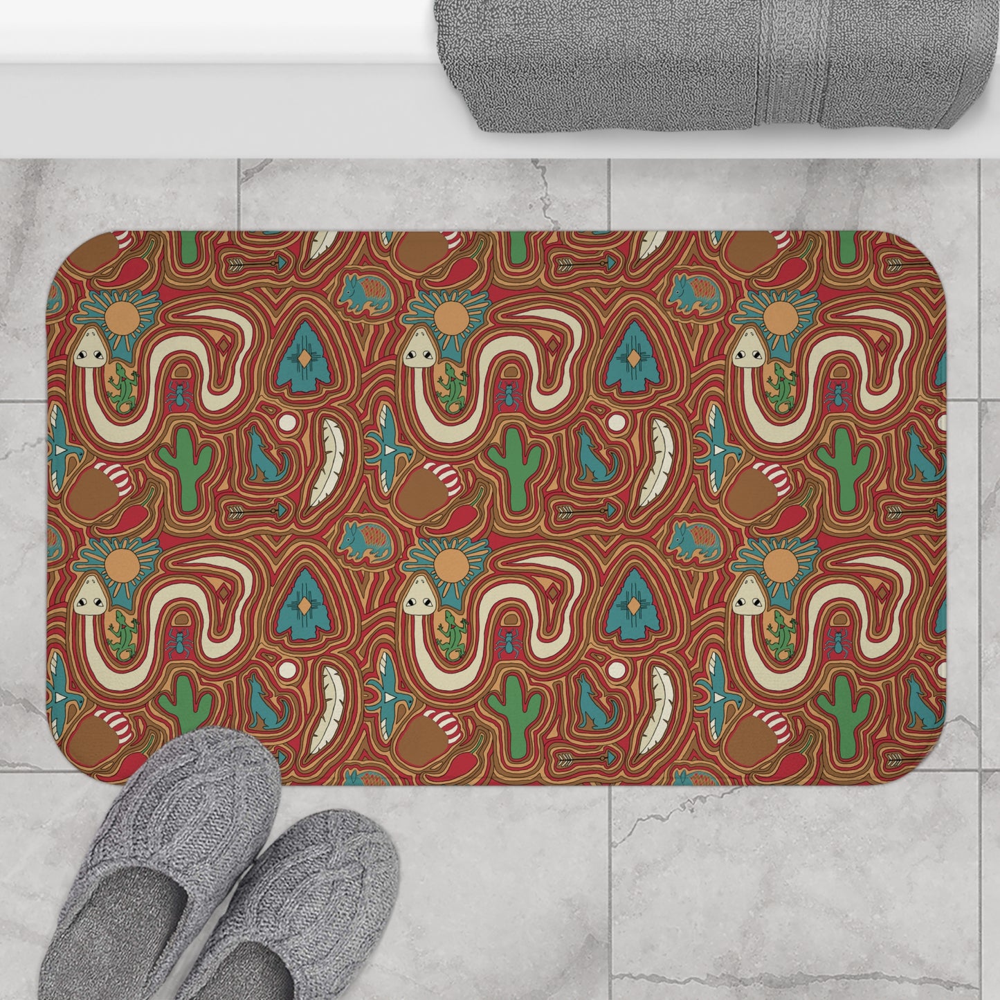 Bath Mat - Southwestern Native American Desert Animals