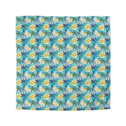 Duvet Cover - Coastal Watercolor Sea Anemones And Starfish