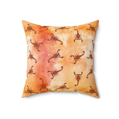 Square Pillow Cover - Southwestern Native American Desert Watercolor Scorpions