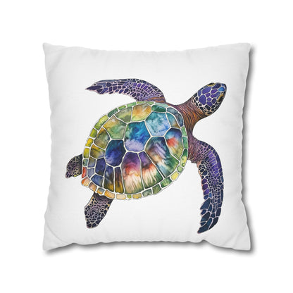 Square Pillow Cover - Ocean-Inspired Sea Turtle for Beach Lovers