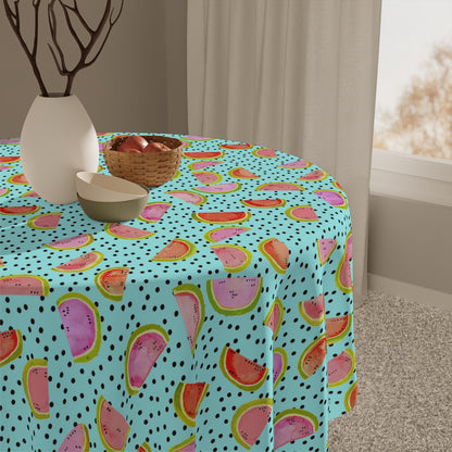 Square Tablecloth - Summer Watermelon & Polka Dot Seeds