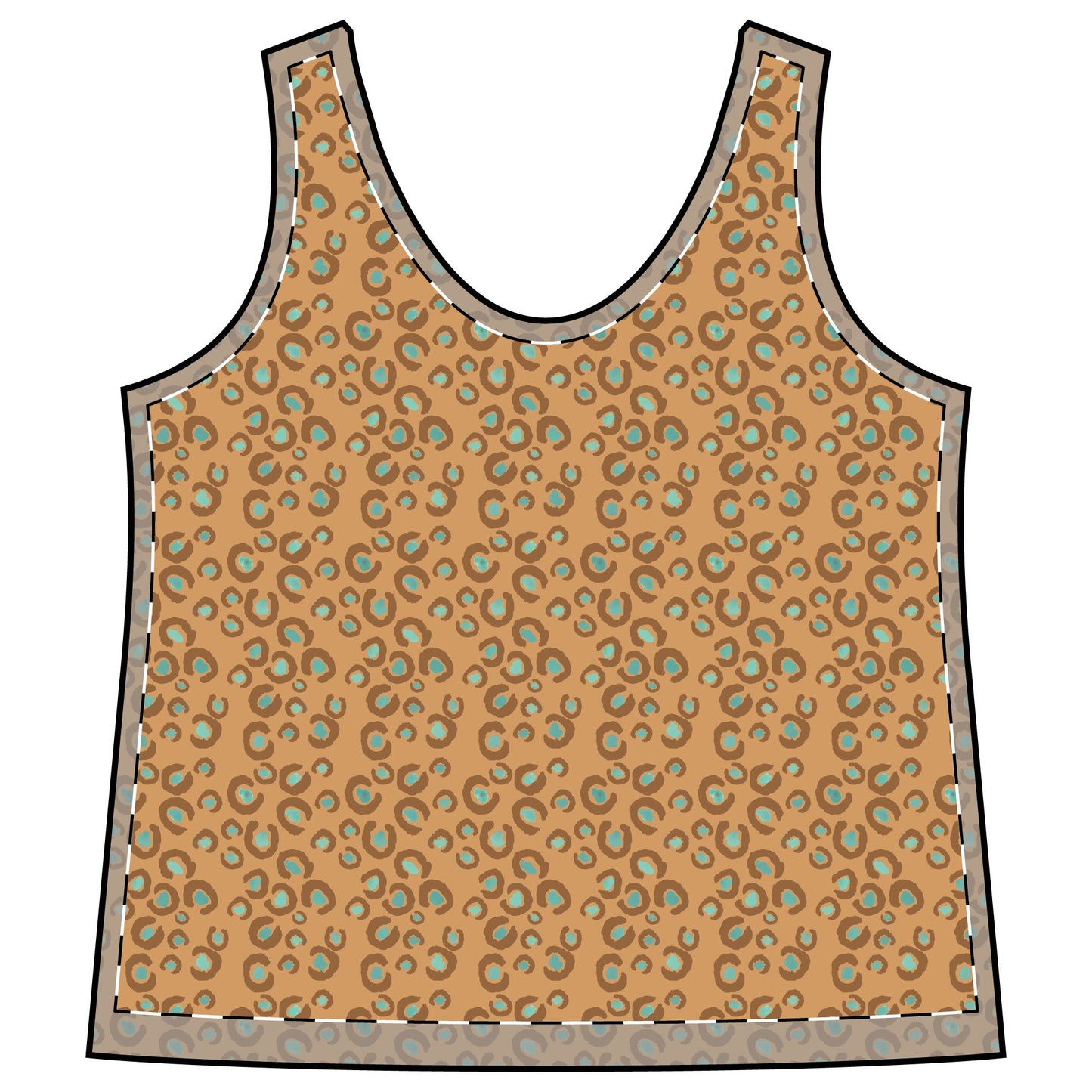 Sporty Racerback Tank - Leopard Print Design For Athleisure And Yoga Activities