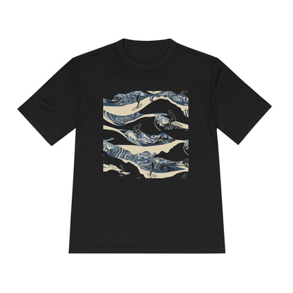 Men's Novelty Tshirt - Moonlit Hawaiian Wave Surfers