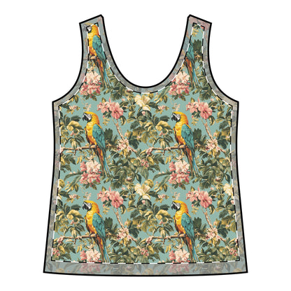 Women's Racerback Tank - Tropical Rainforest Parrot Watercolor