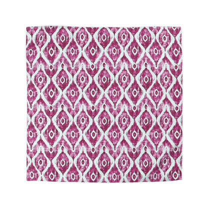 Duvet Cover -  Maroon and White Microfiber Indonesian Ikat