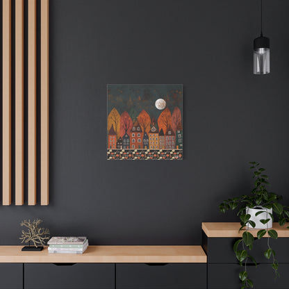 Canvas Art - Autumn Village Pumpkin Patch