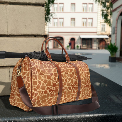 Duffle Bag - Giraffe Print Duffle Bag in Orange and Tan Hues