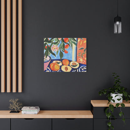 Canvas Art - Flowers And Peaches Still Life