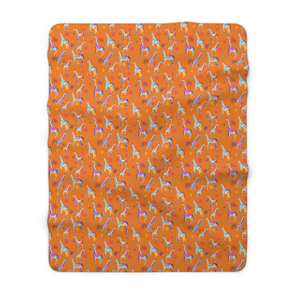 Sherpa Fleece Blanket - Giraffes And Balloons